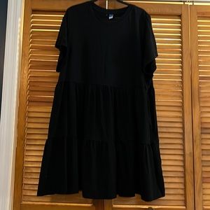Short sleeve, cotton tiered dress